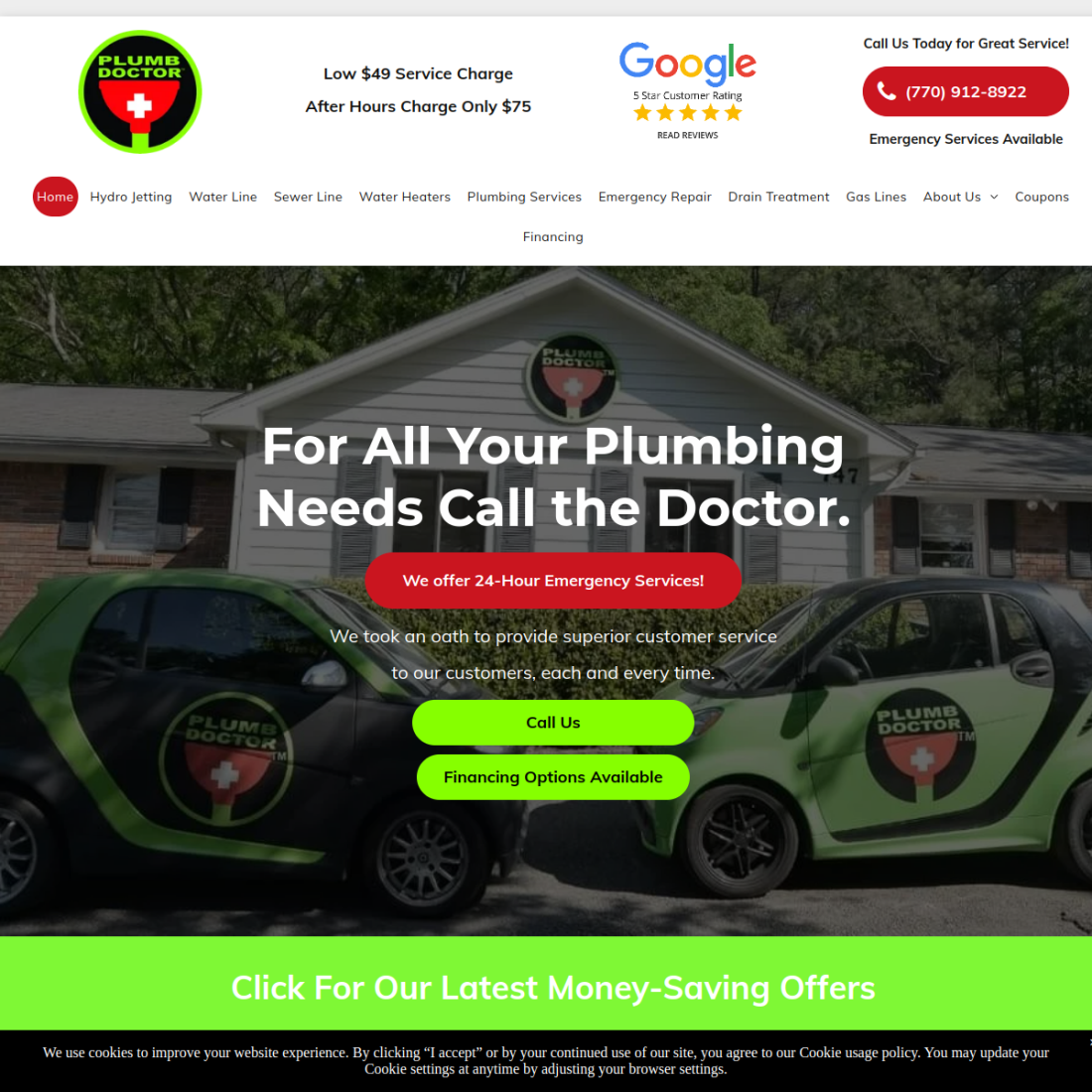 Plumb Doctor desktop view