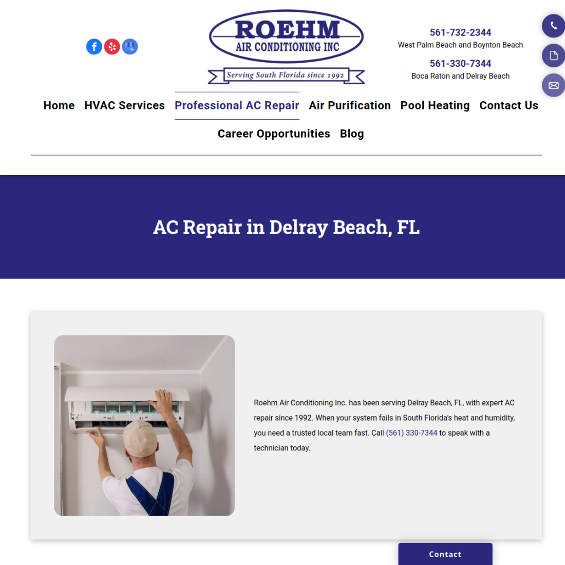 Roehm Air Conditioning desktop view