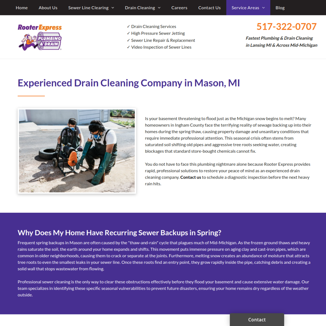 Rooter Express desktop view