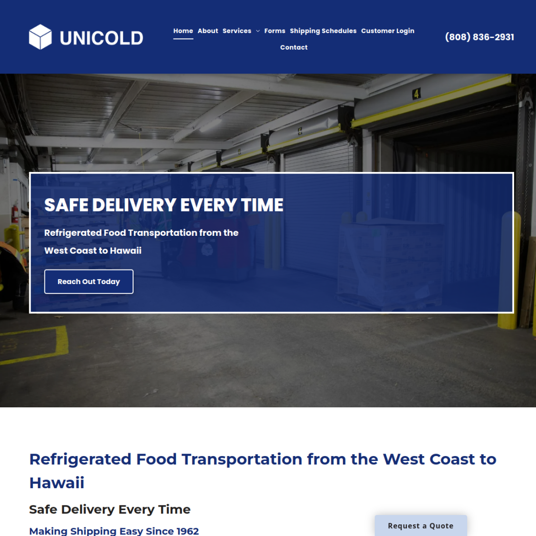Unicold Corporation desktop view