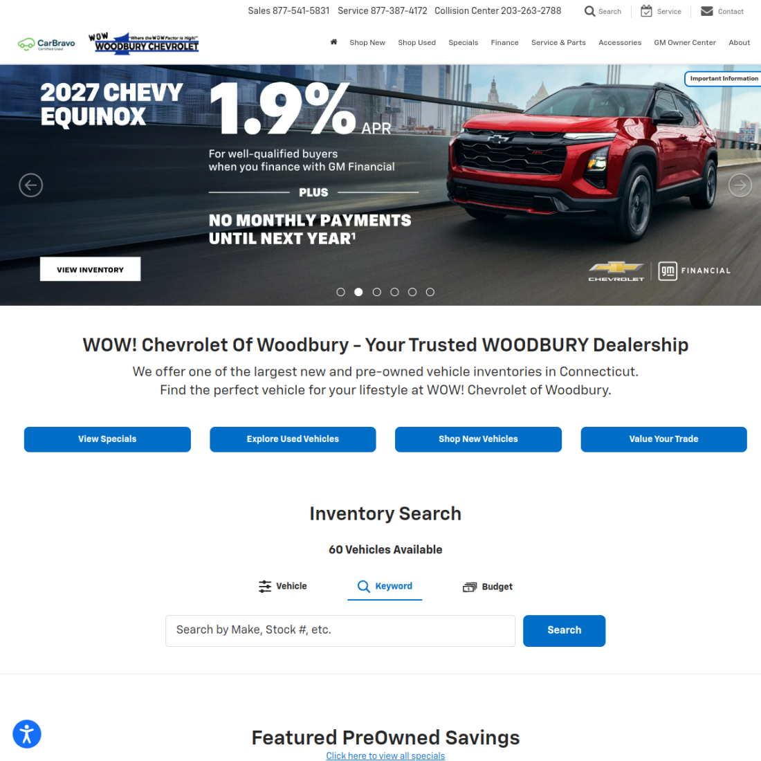 Woodbury Chevrolet desktop view