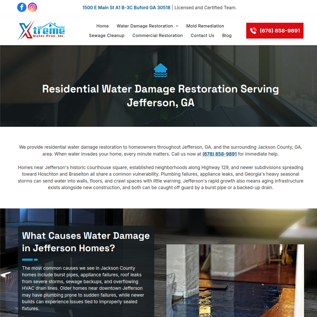 Xtreme Water Pros desktop view