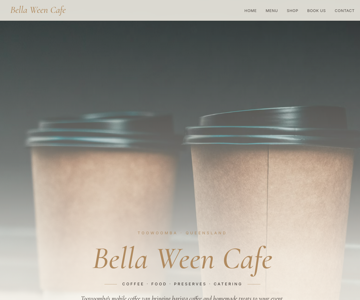 Bella Ween Cafe website screenshot