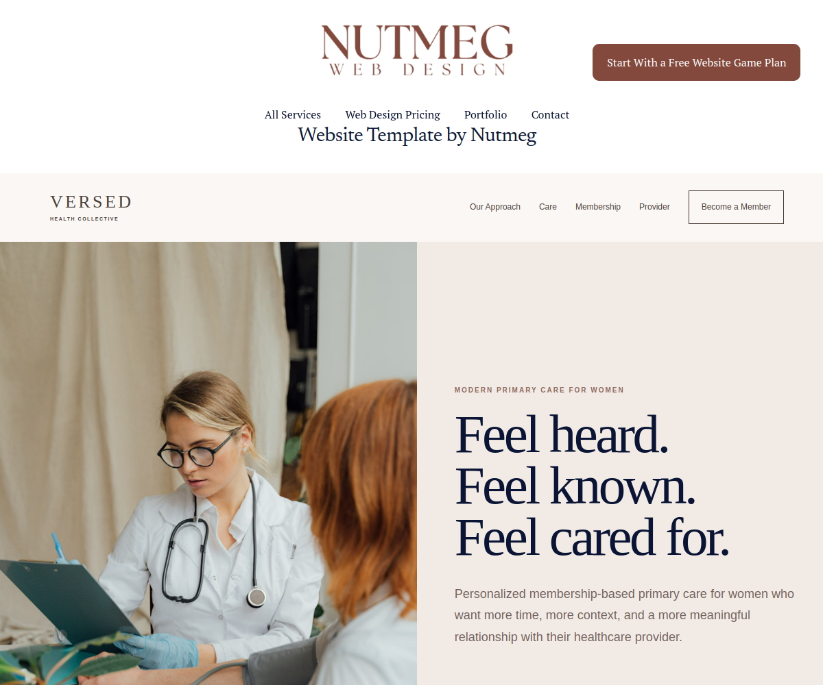 Boutique Direct Primary Care website design example