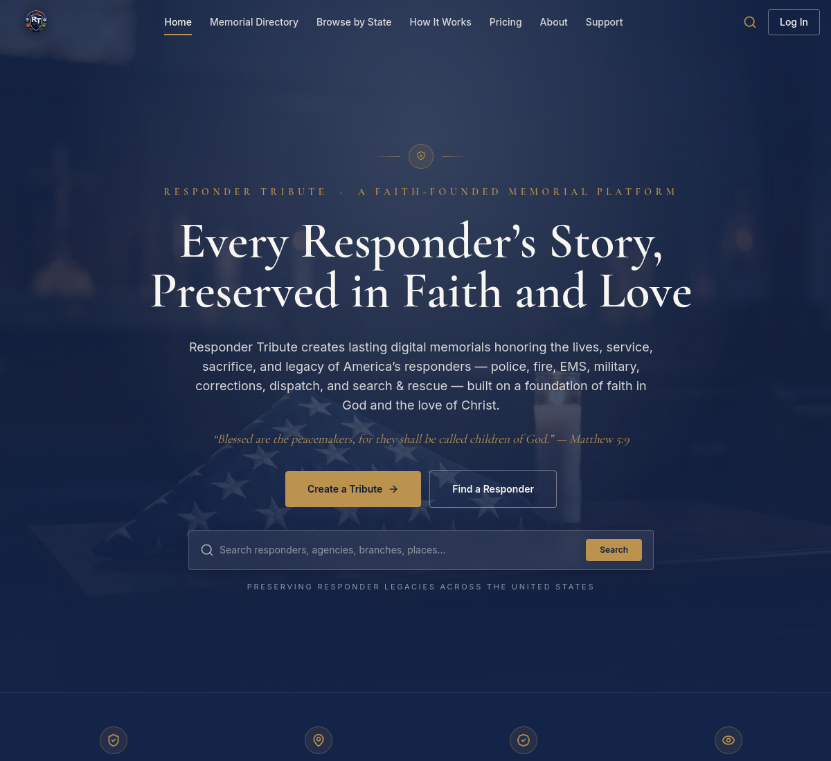 Responder Tribute website