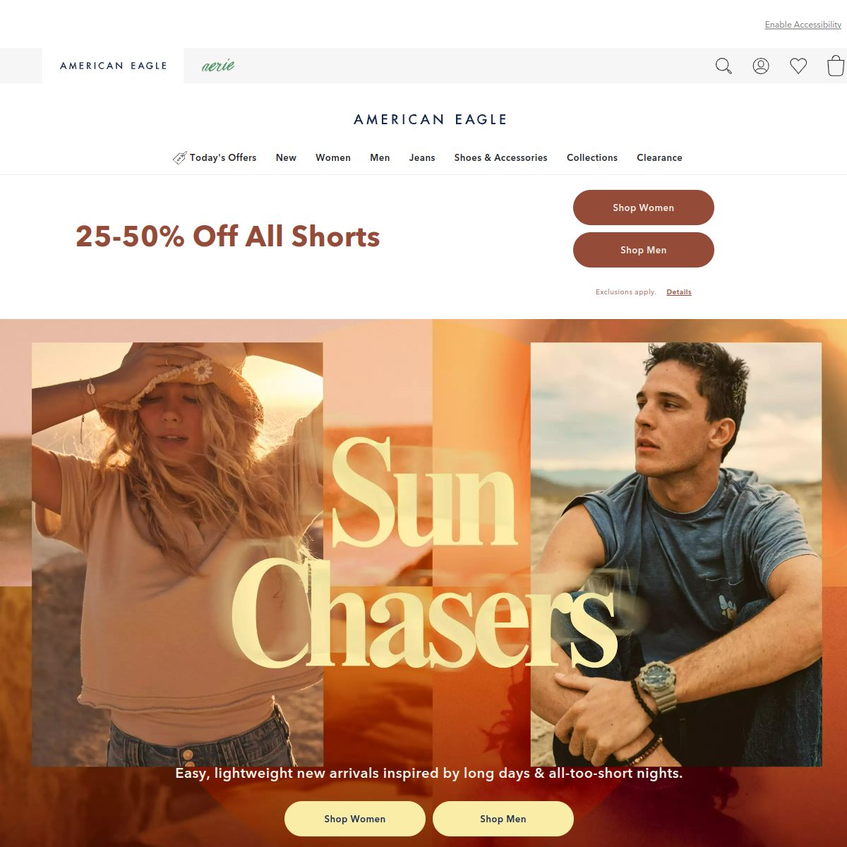 American Eagle Outfitters Website Preview