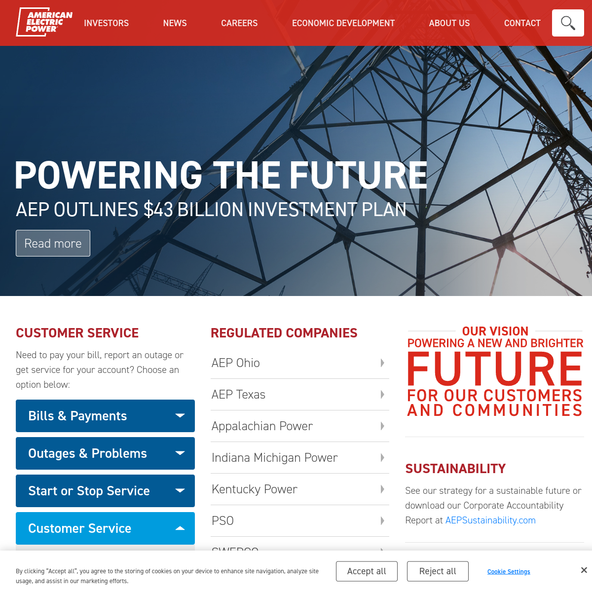 American Electric Power Website Preview