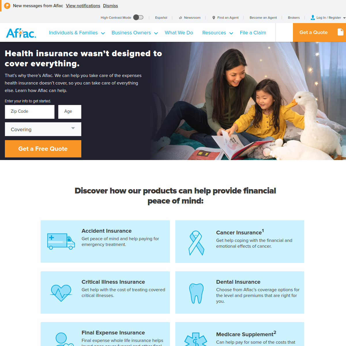 AFLAC Website Preview
