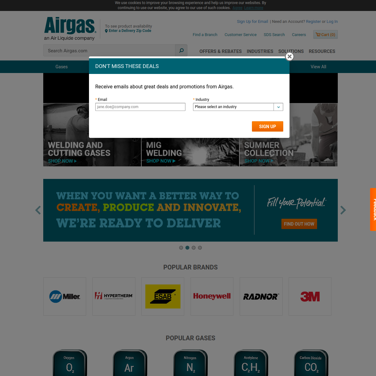 Airgas Website Preview