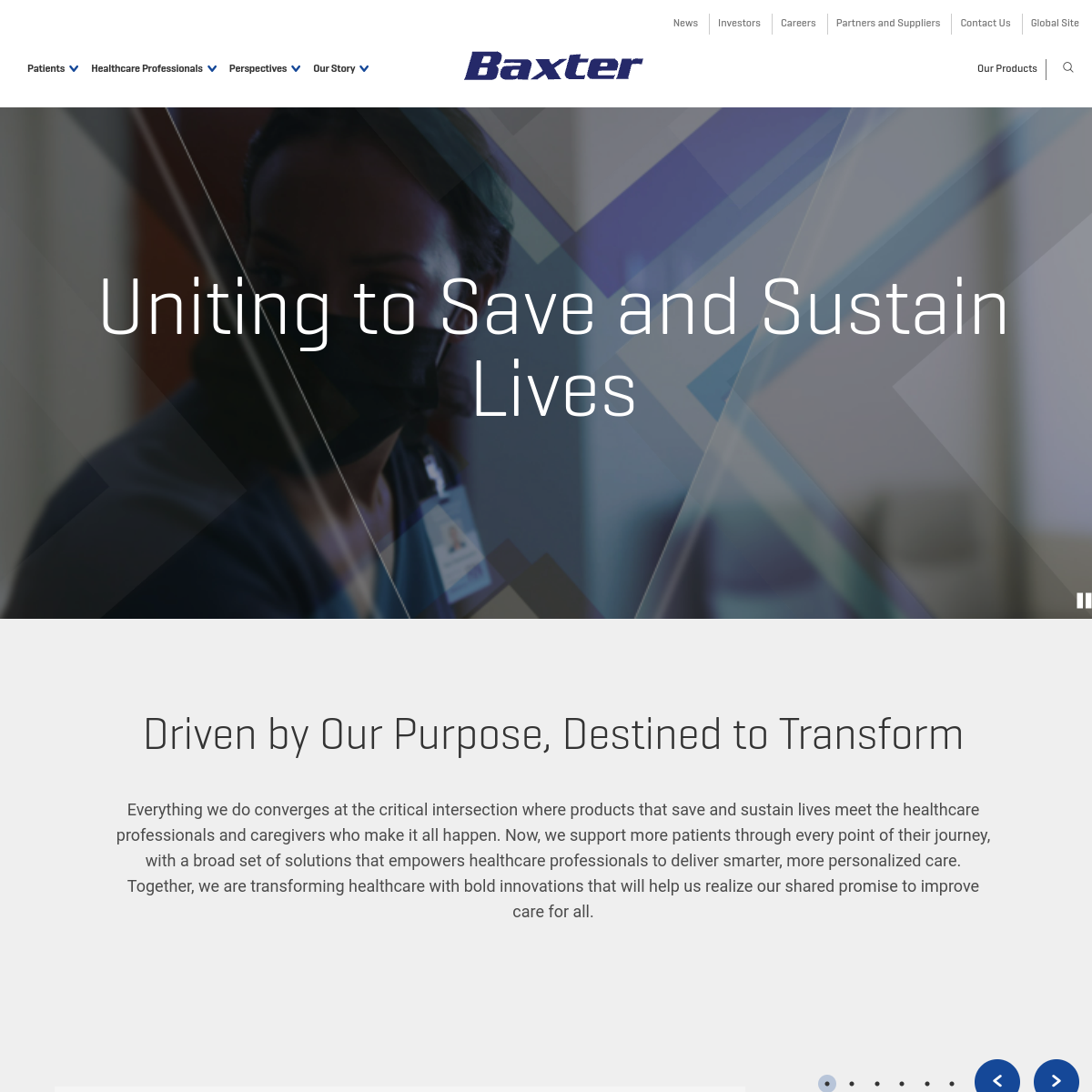 Baxter International Website Preview