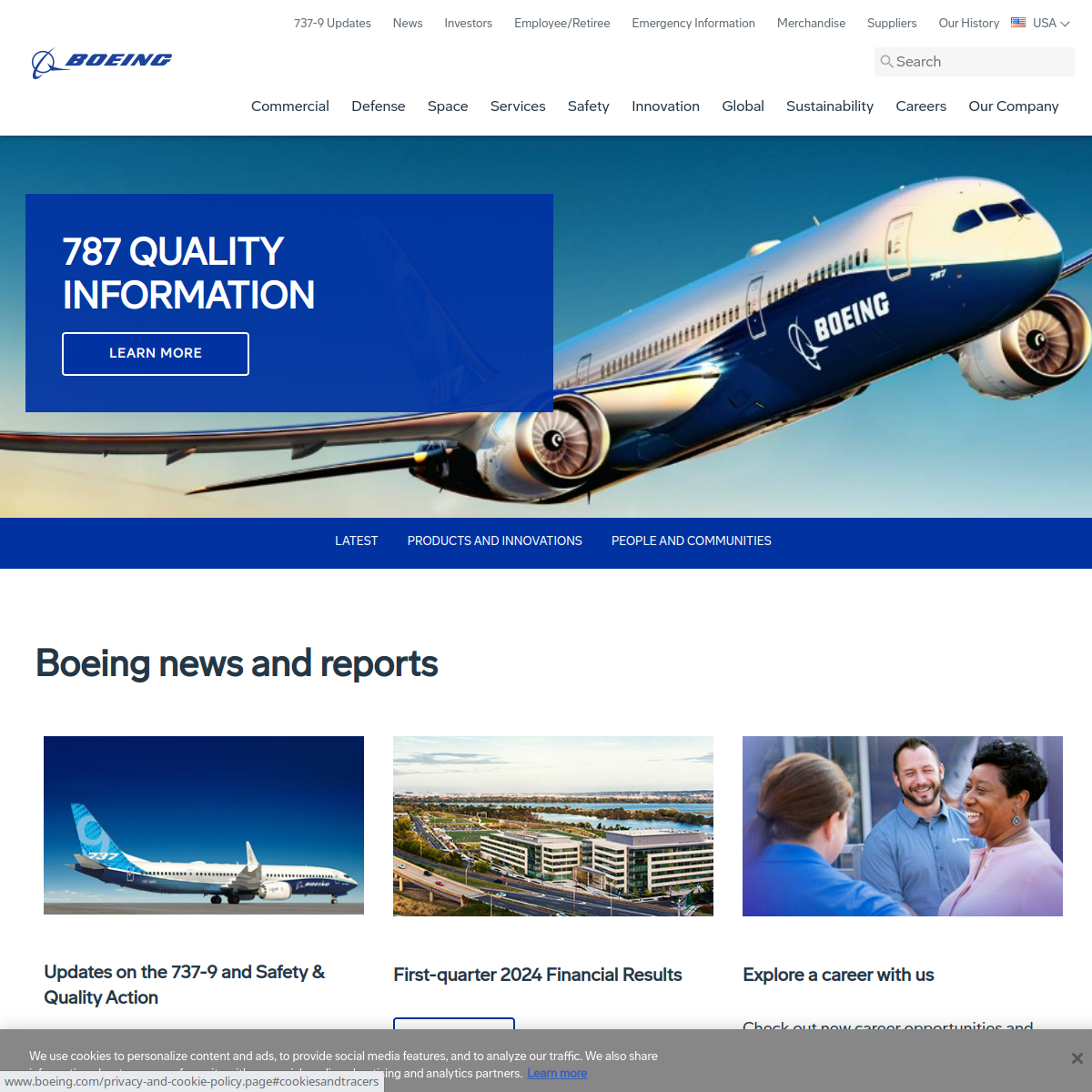 Boeing Website Preview