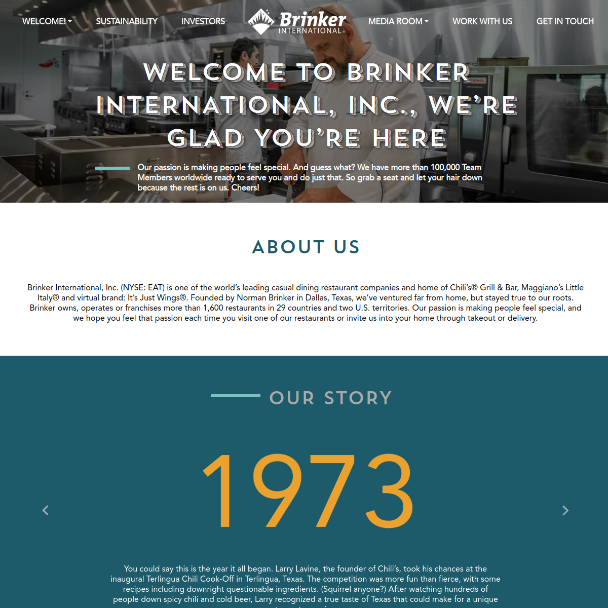 Brinker International Website Preview