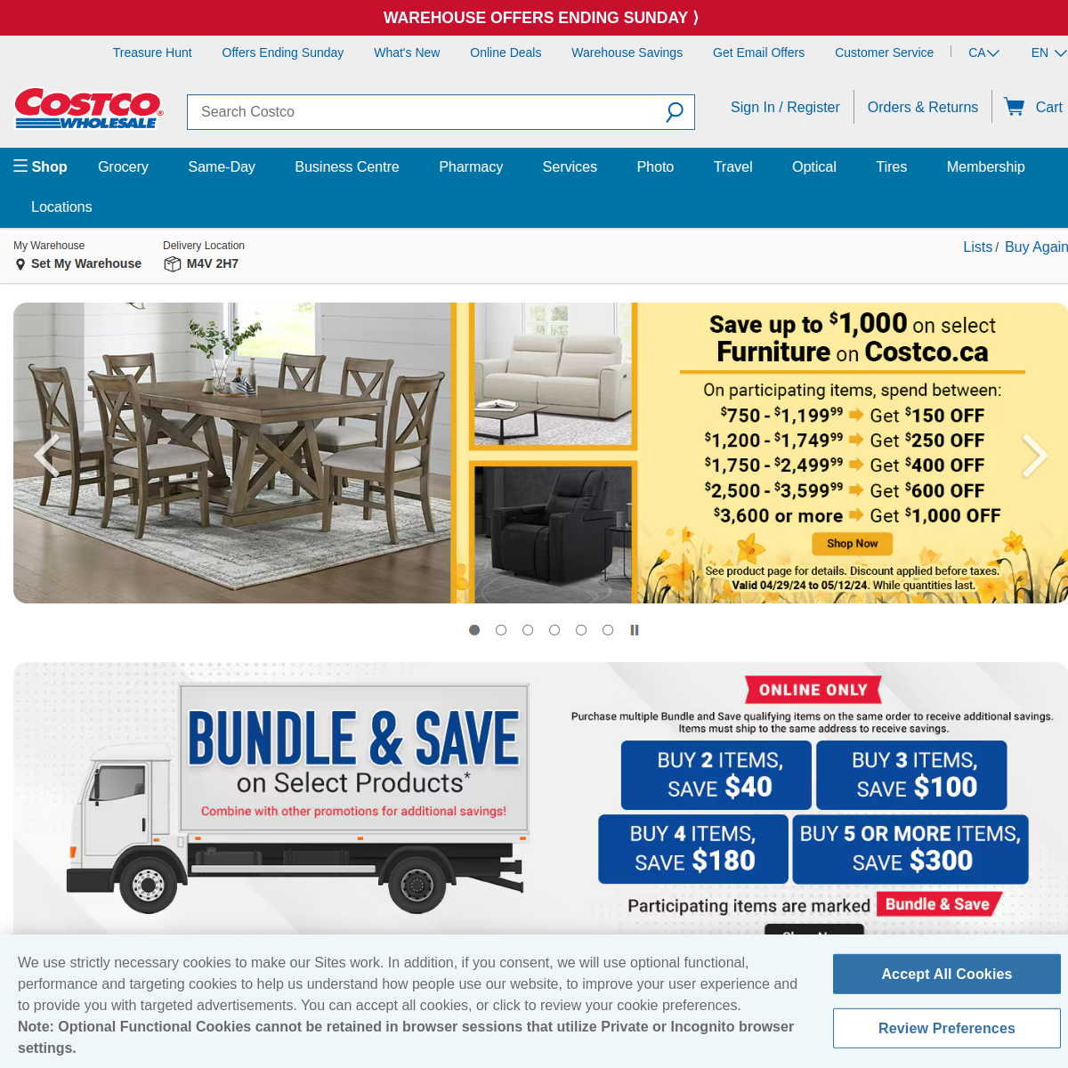Costco Canada Website Preview