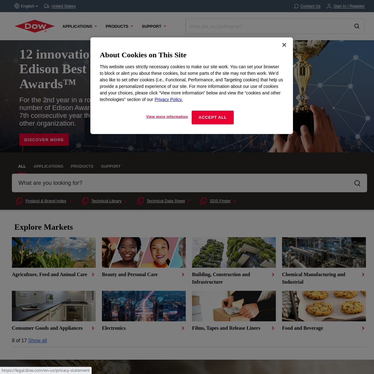 Dow Chemical Website Preview
