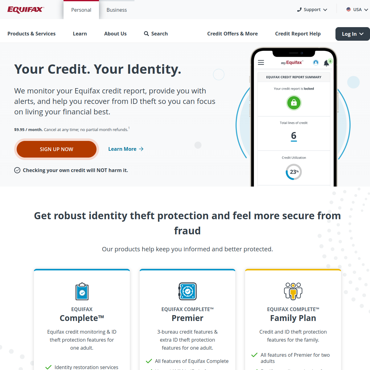Equifax Website Preview