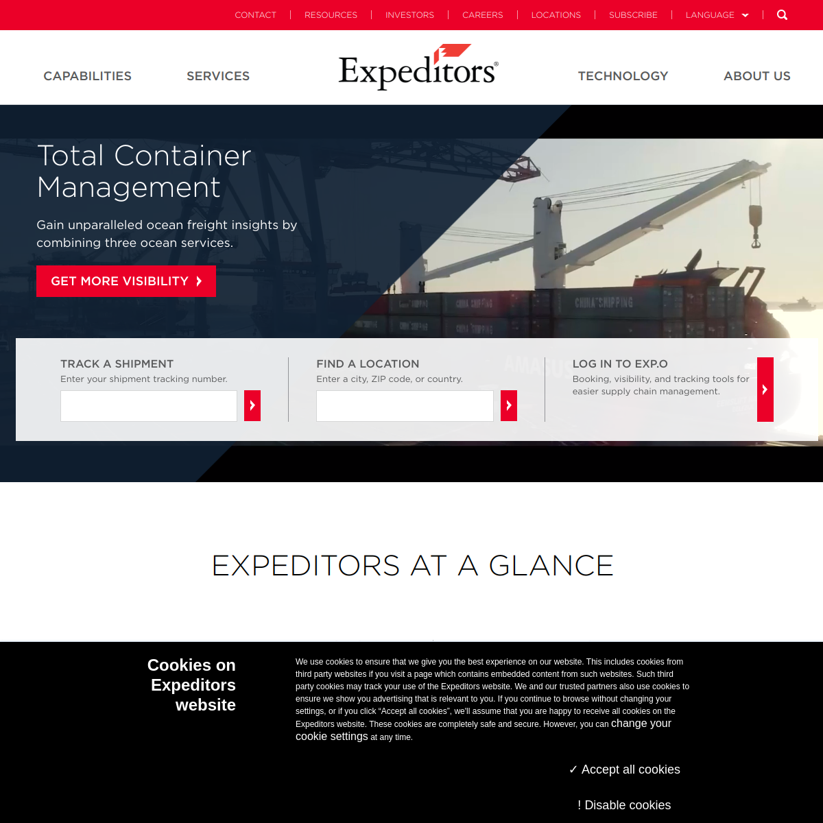 Expeditors Intl of Washington Website Preview