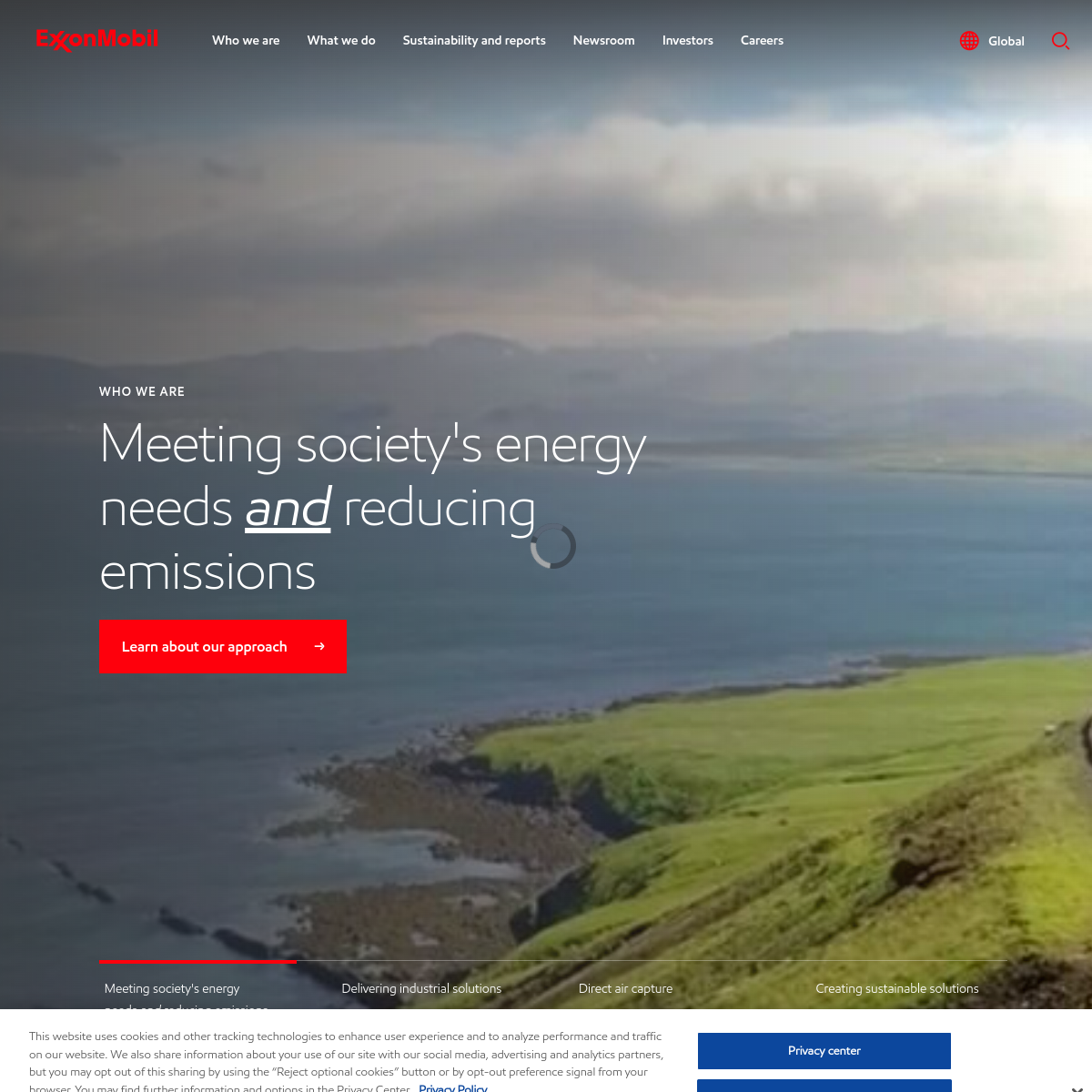 Exxon Mobil Website Preview