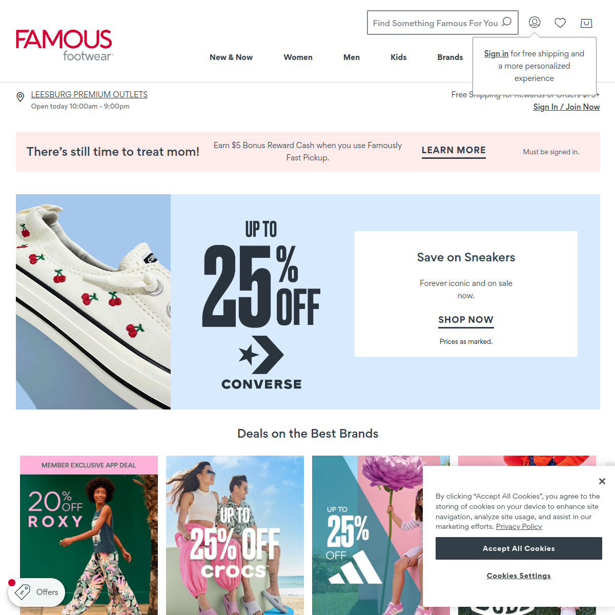 Famous Footwear Website Preview
