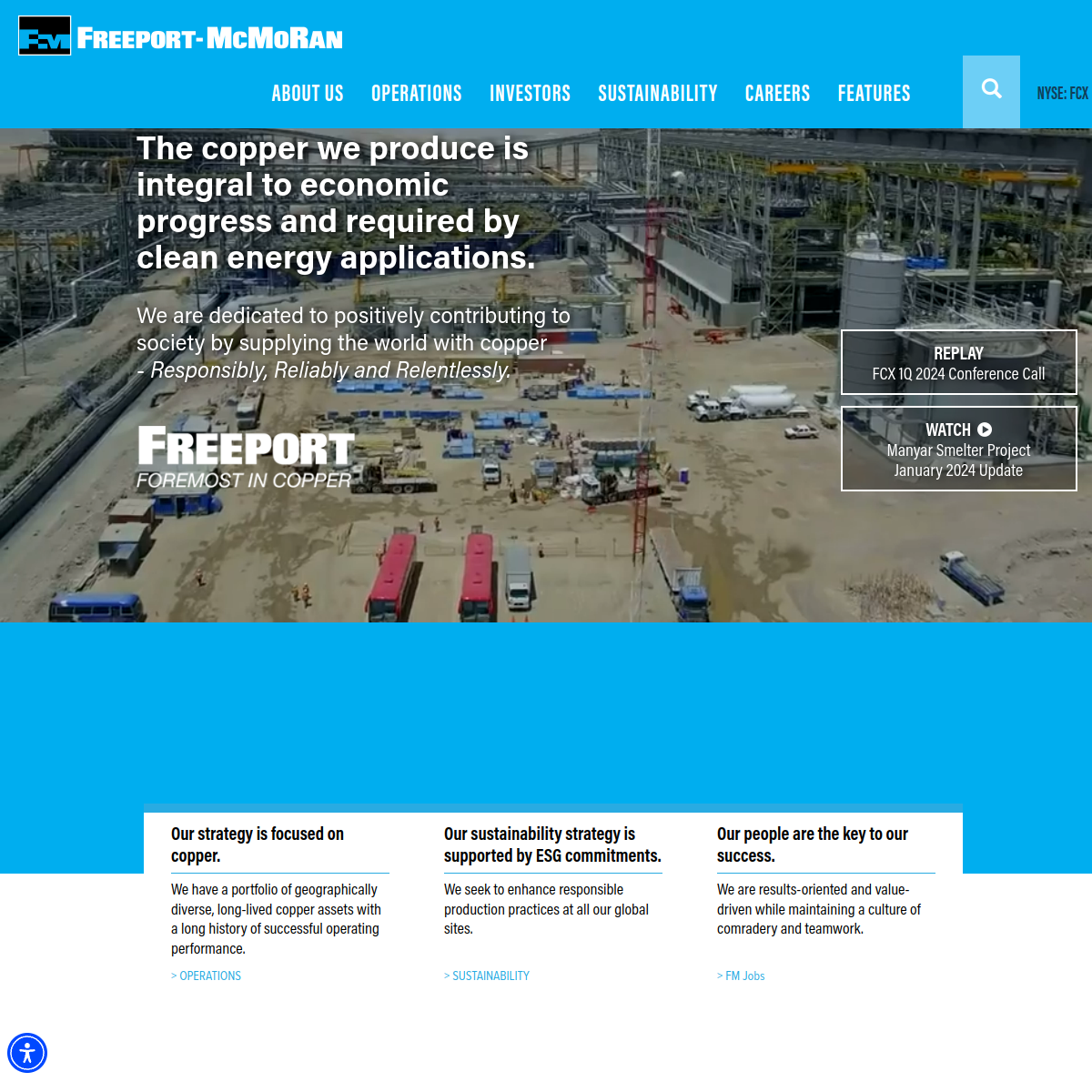 Freeport-McMoRan Copper & Gold Website Preview