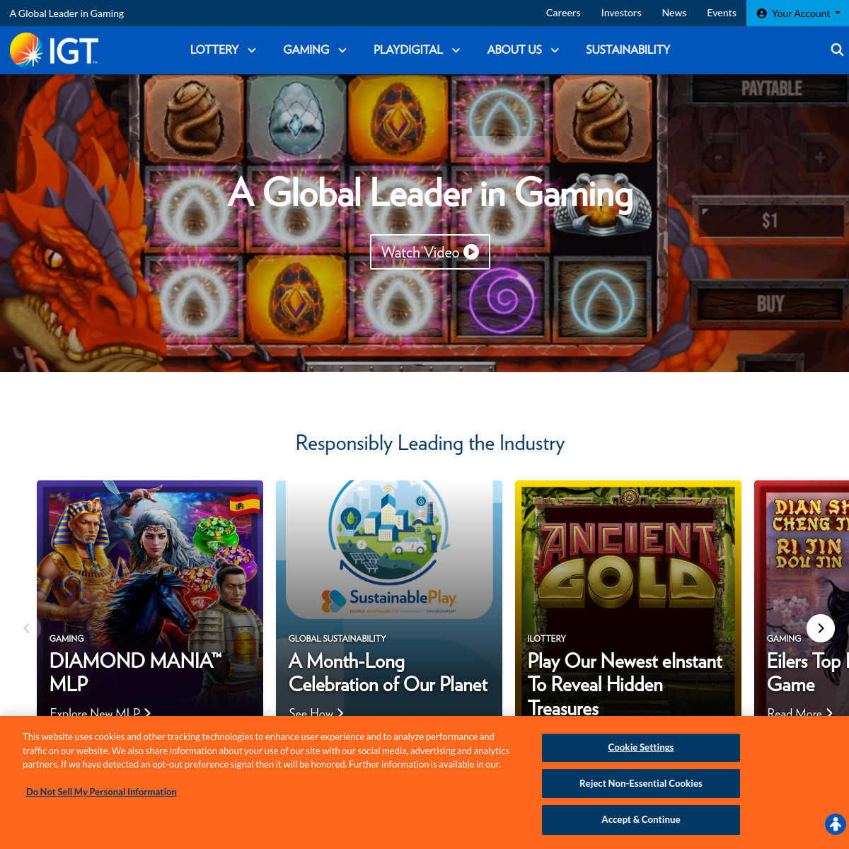 International Game Technology Website Preview