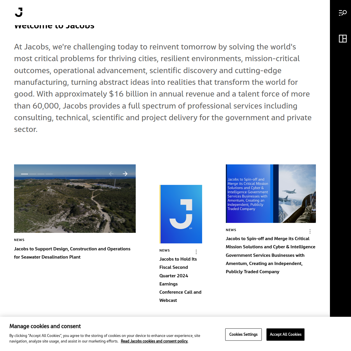 Jacobs Engineering Group Website Preview