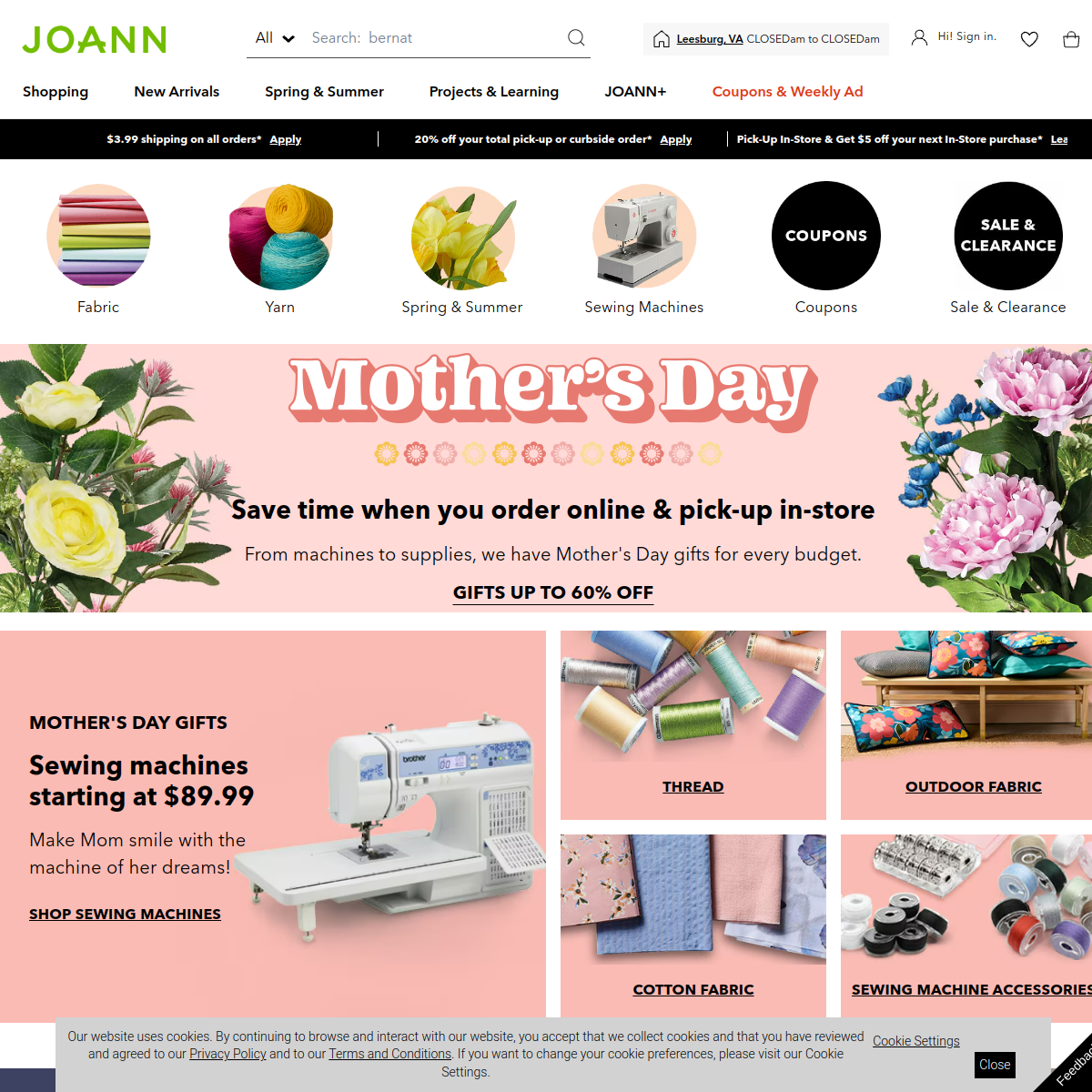 Jo Ann Stores Website Preview