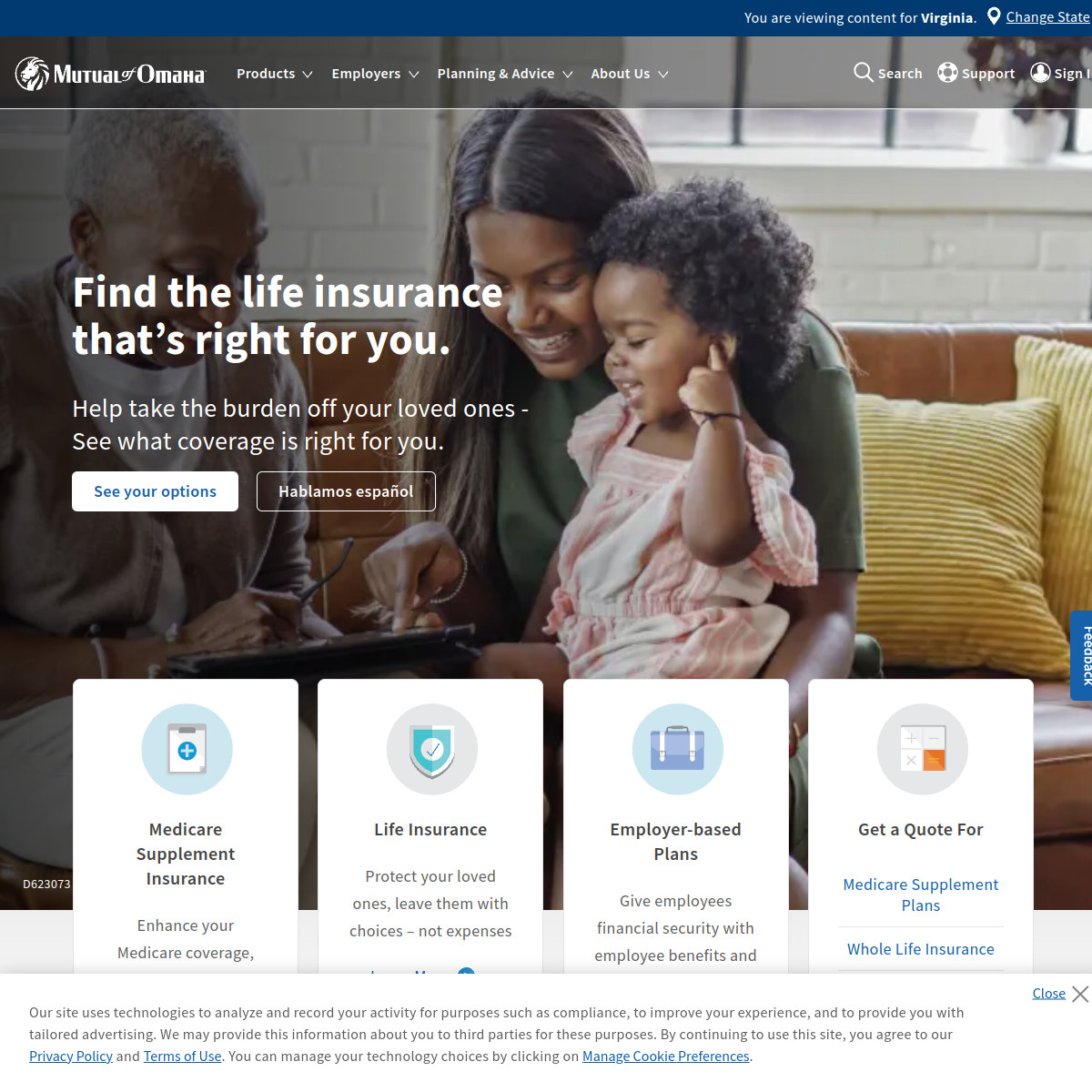 Mutual of Omaha Insurance Website Preview