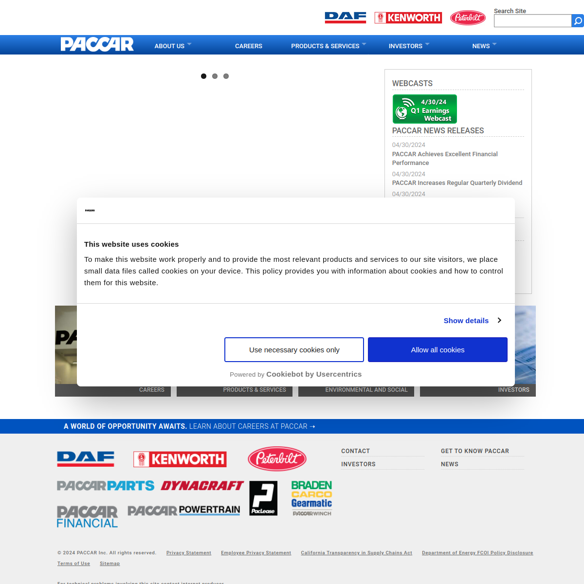 Paccar Website Preview