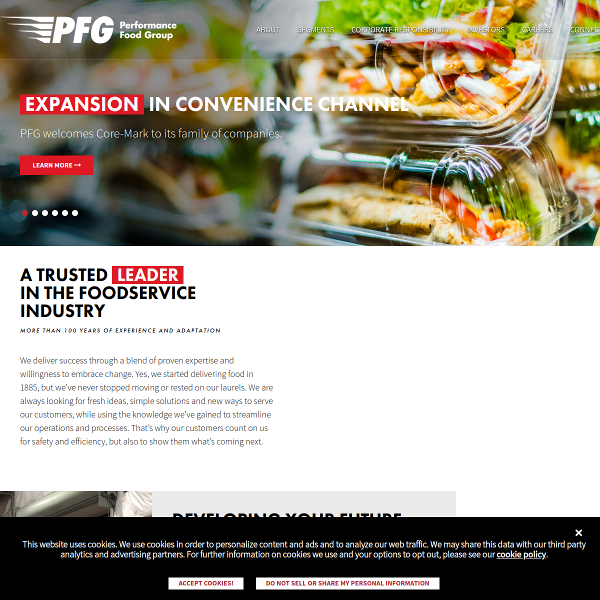 Performance Food Group Website Preview