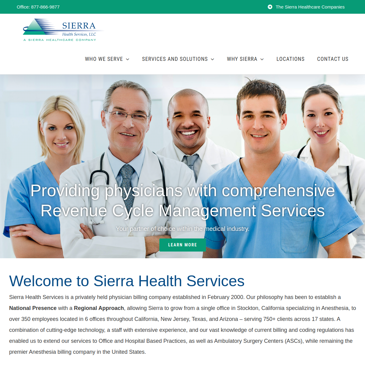 Sierra Health Services Website Preview