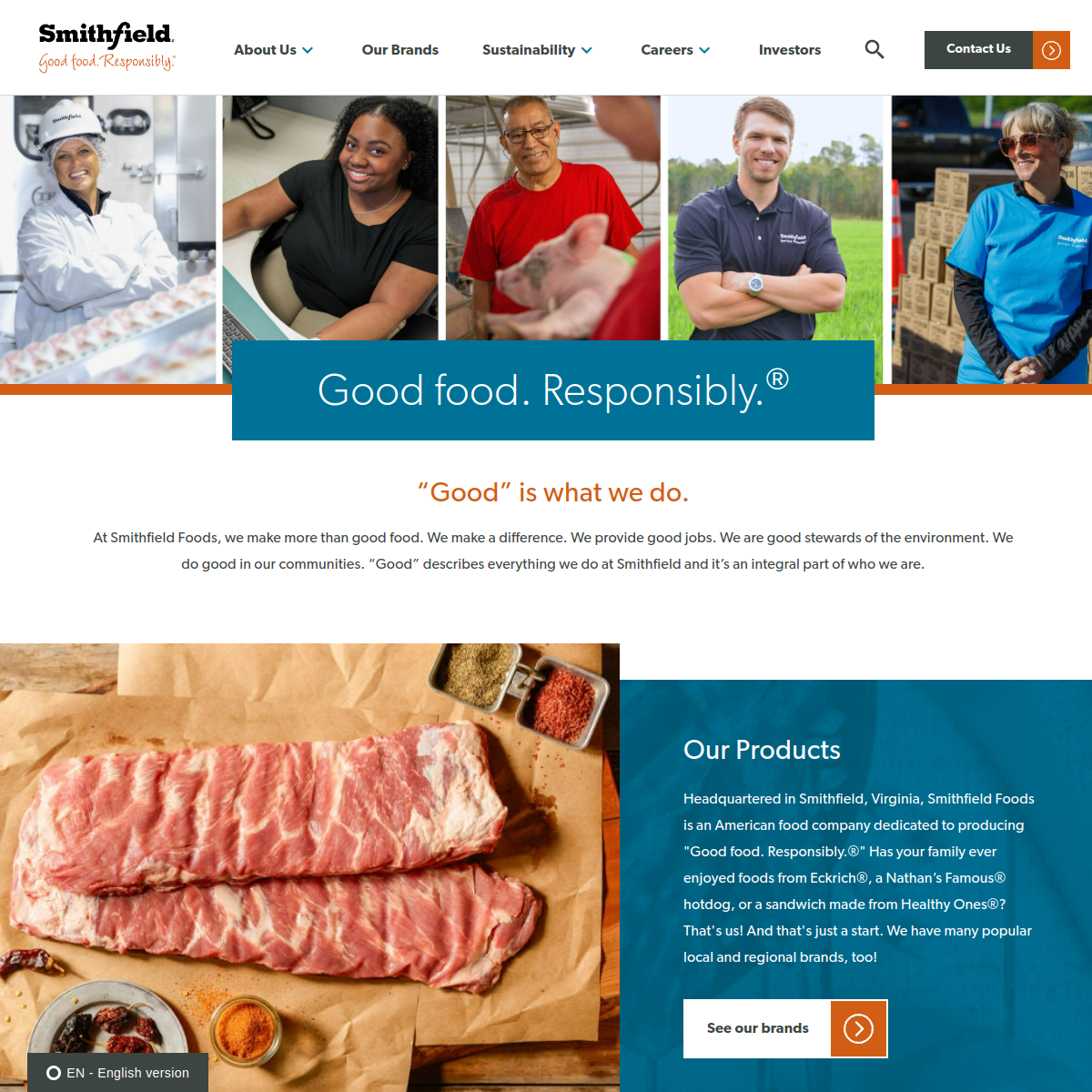 Smithfield Foods Website Preview