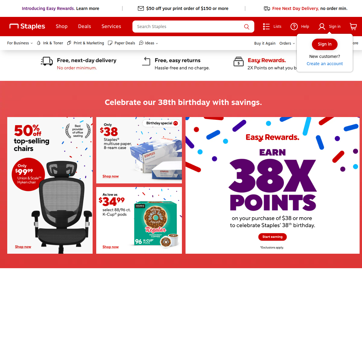 Staples Website Preview