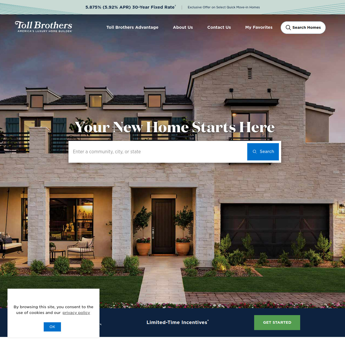 Toll Brothers Website Preview
