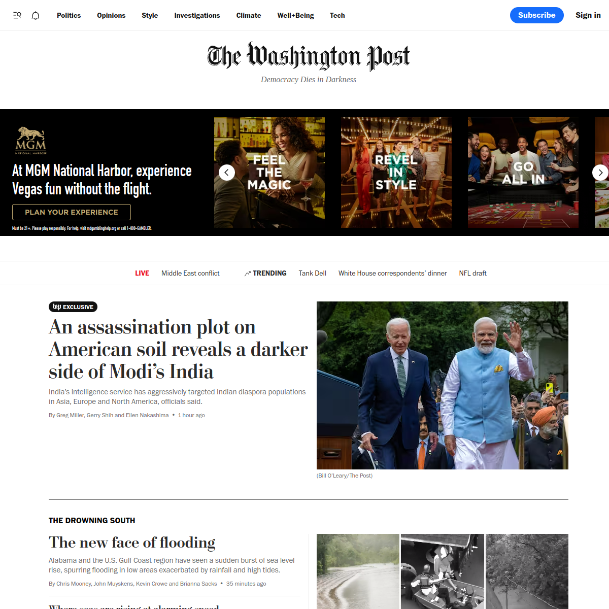 Washington Post Website Preview