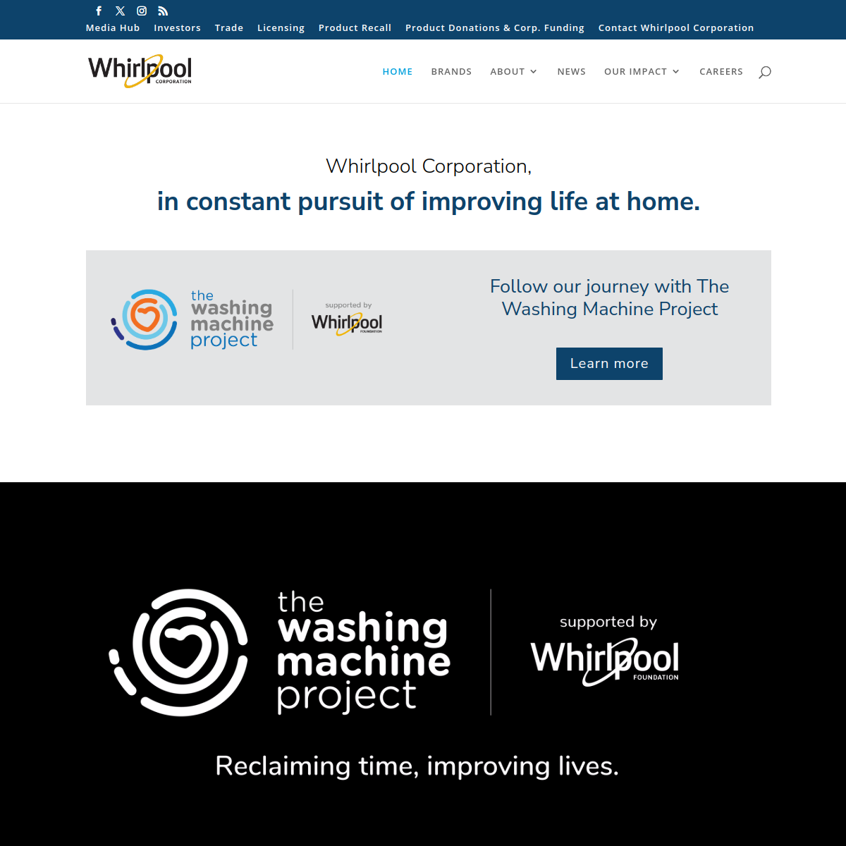 Whirlpool Website Preview