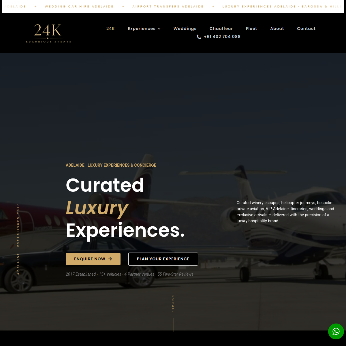24K Luxurious Events website