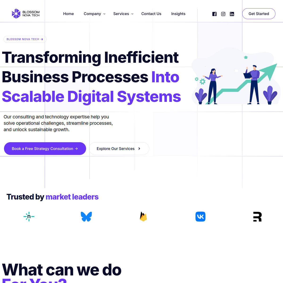 Blossom Novatech website screenshot