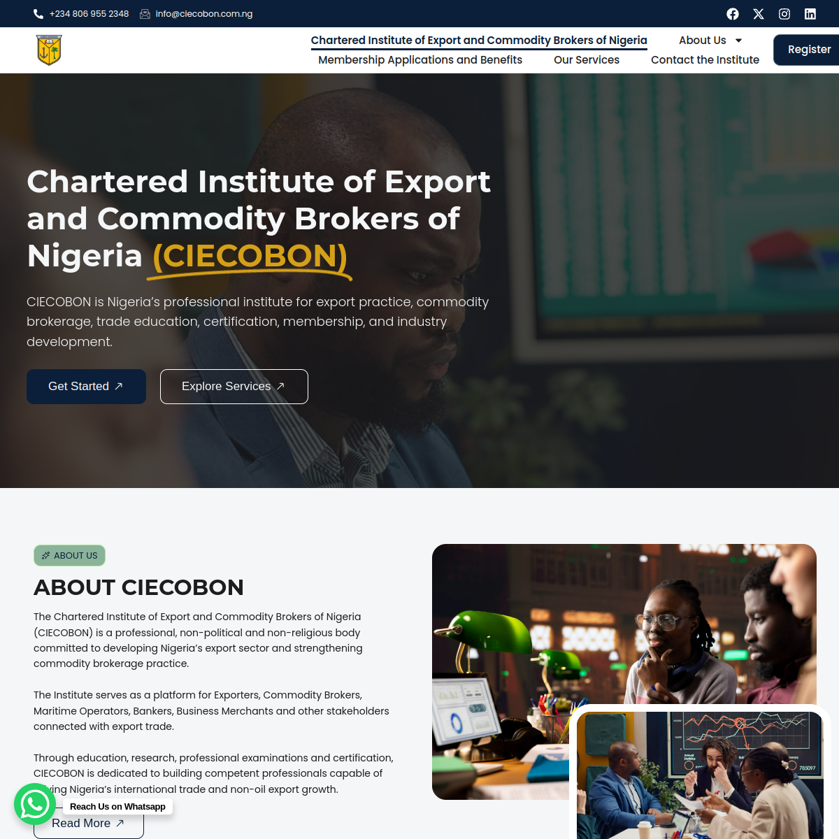 CIECOBON website screenshot