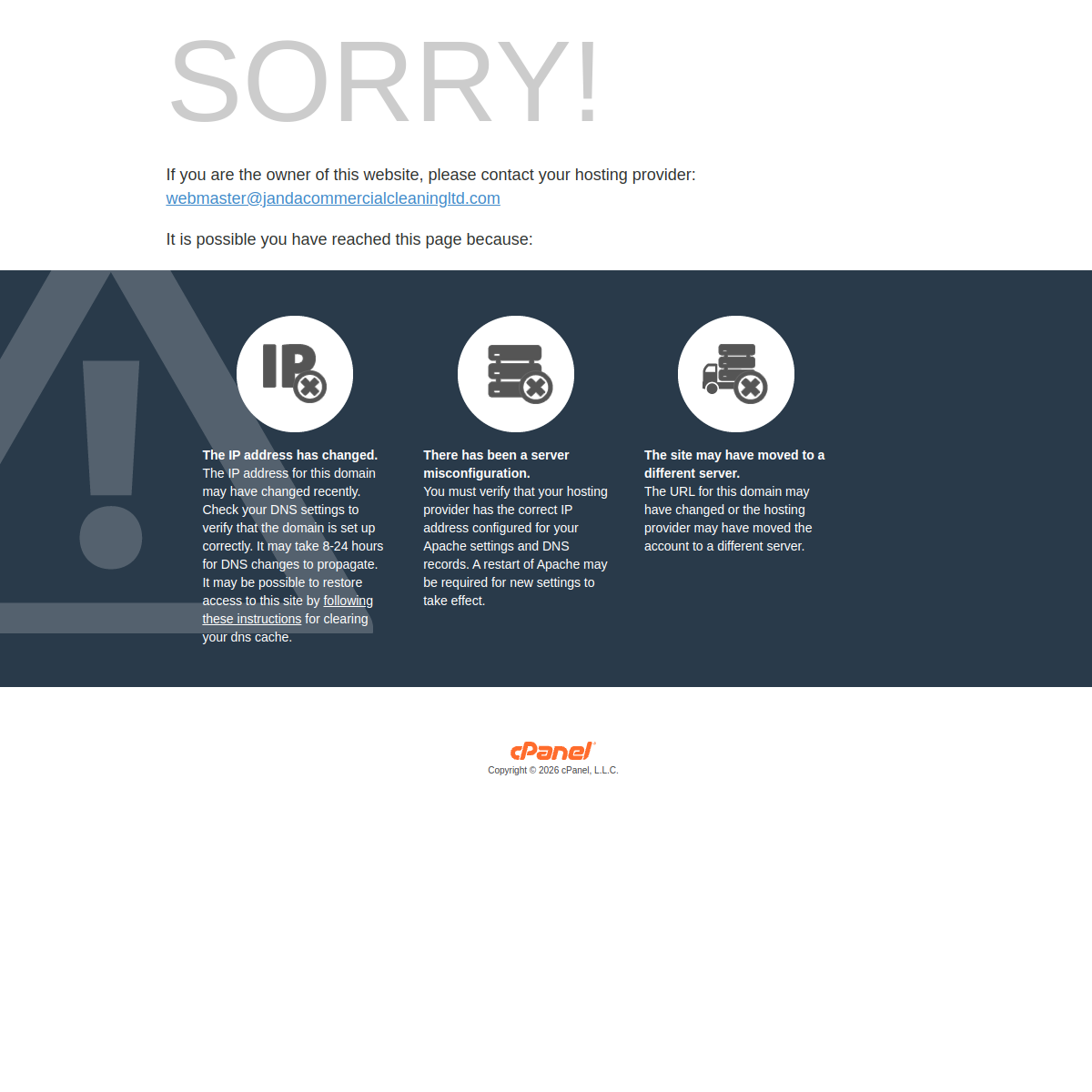 Janda Commercial Cleaning Ltd website screenshot