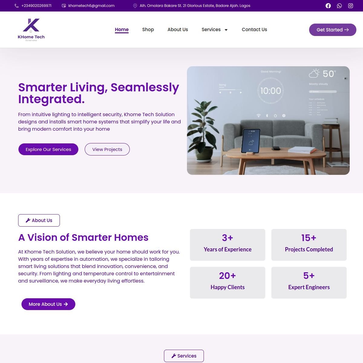 K Home Tech Solution website screenshot