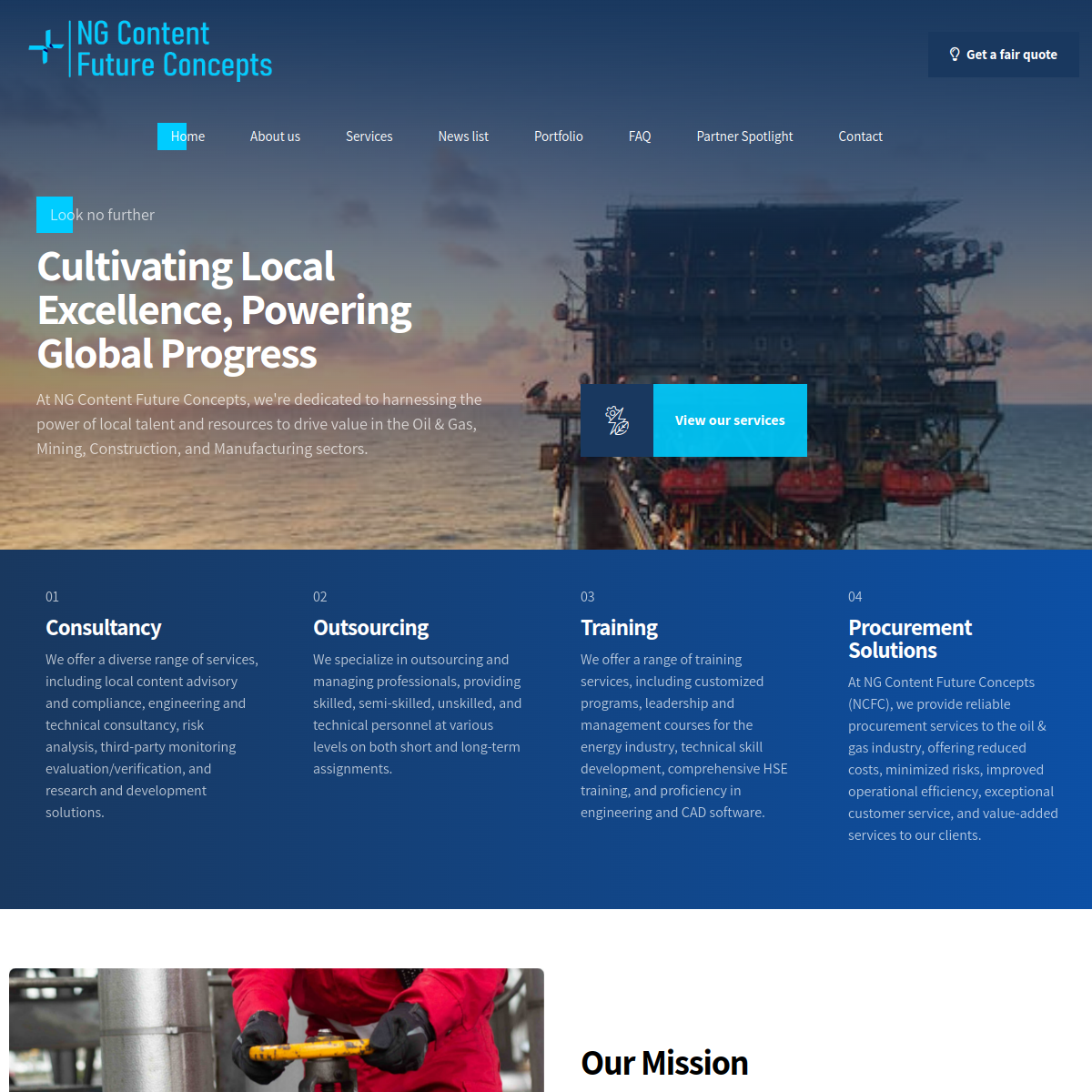 NG Content Concepts website screenshot