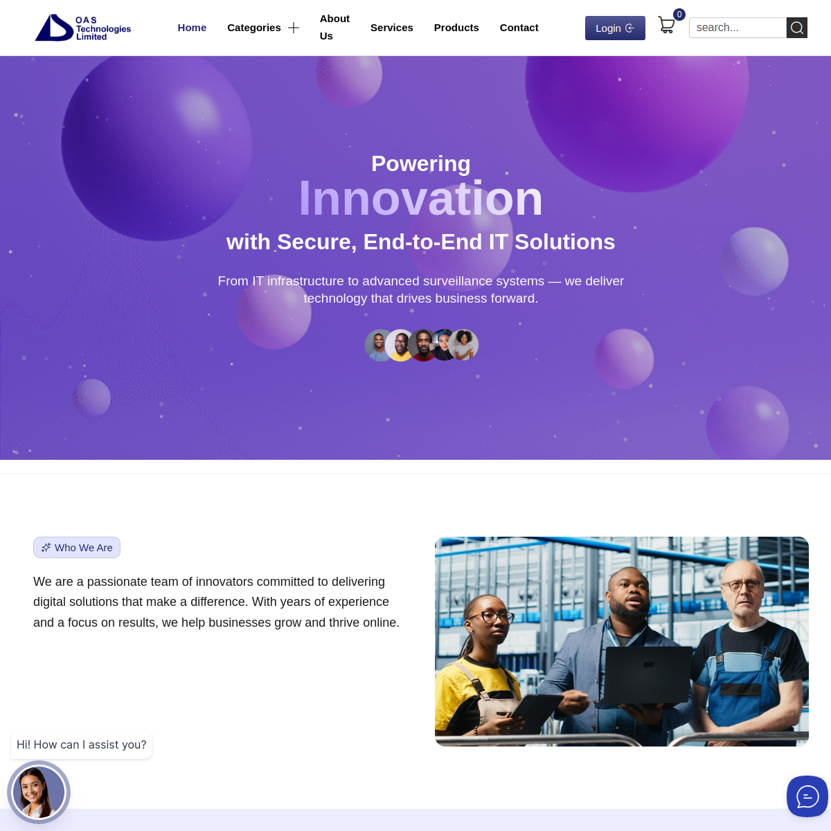 OAS Technologies website screenshot