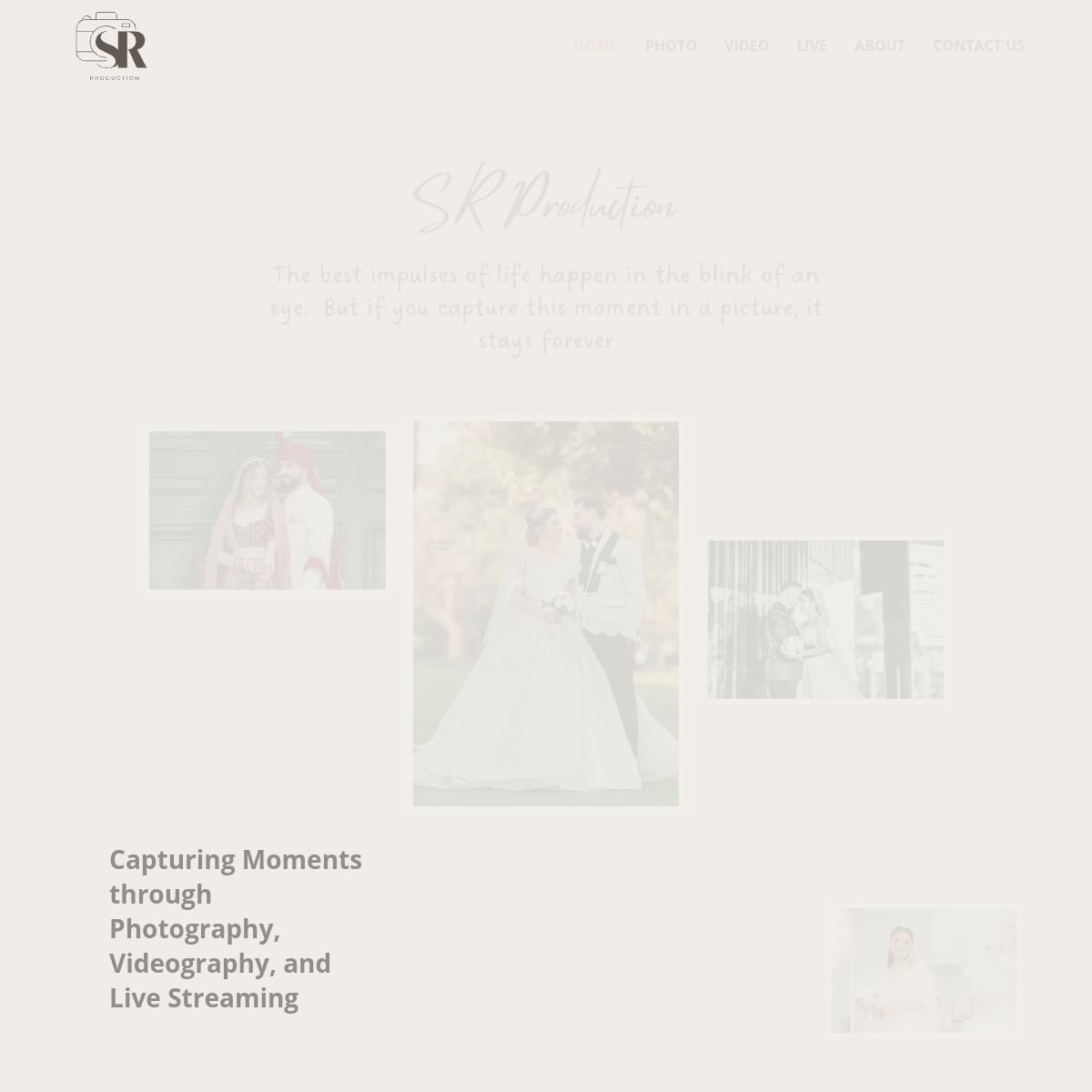SR Production Photography — Photography Portfolio website built by Designie