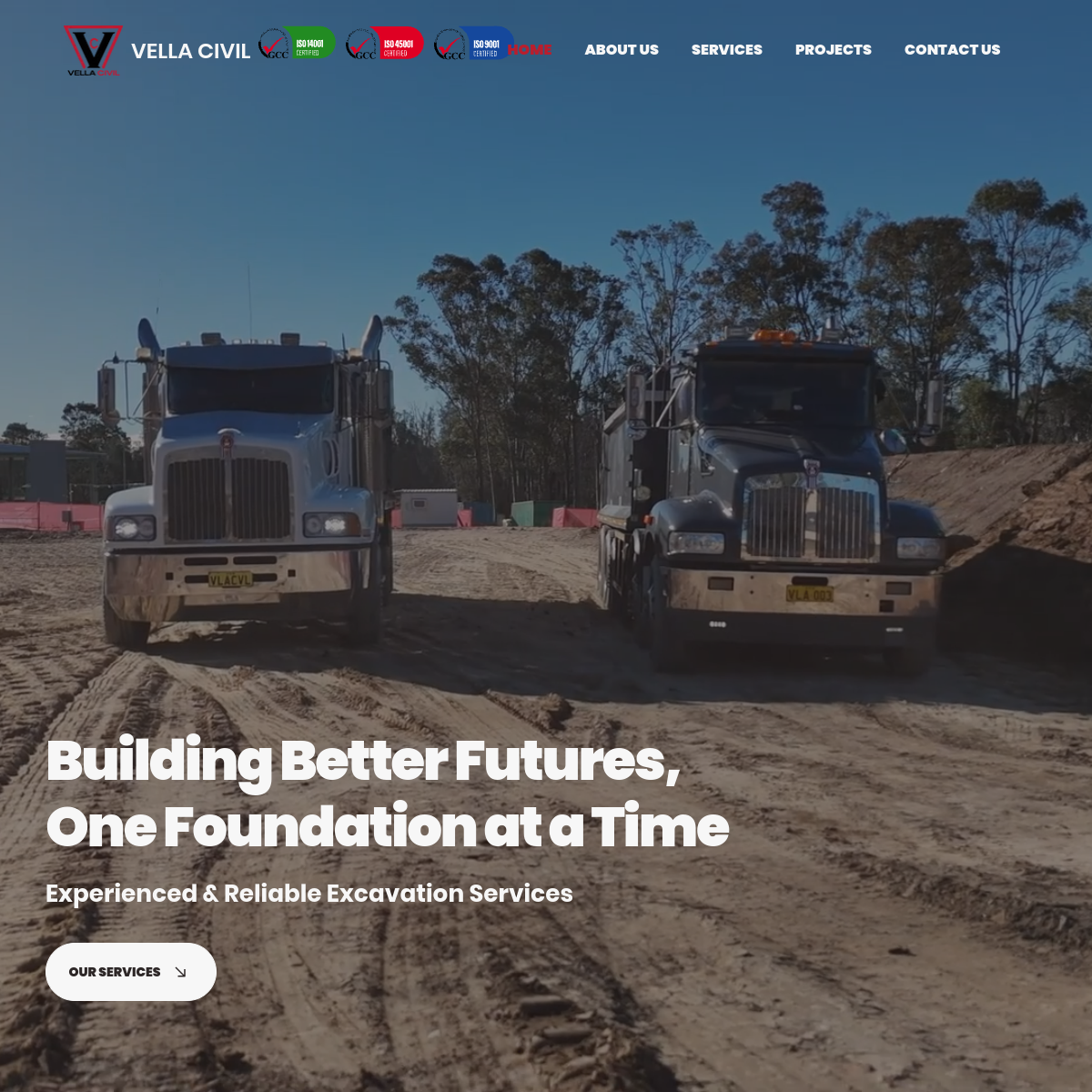 Vella Civil — Civil Engineering website built by Designie