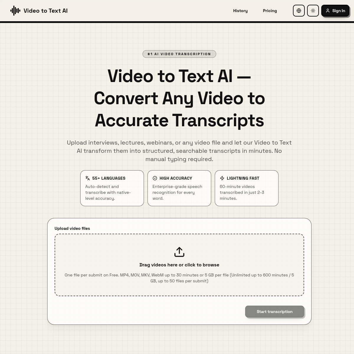 Video to Text AI Transcription
