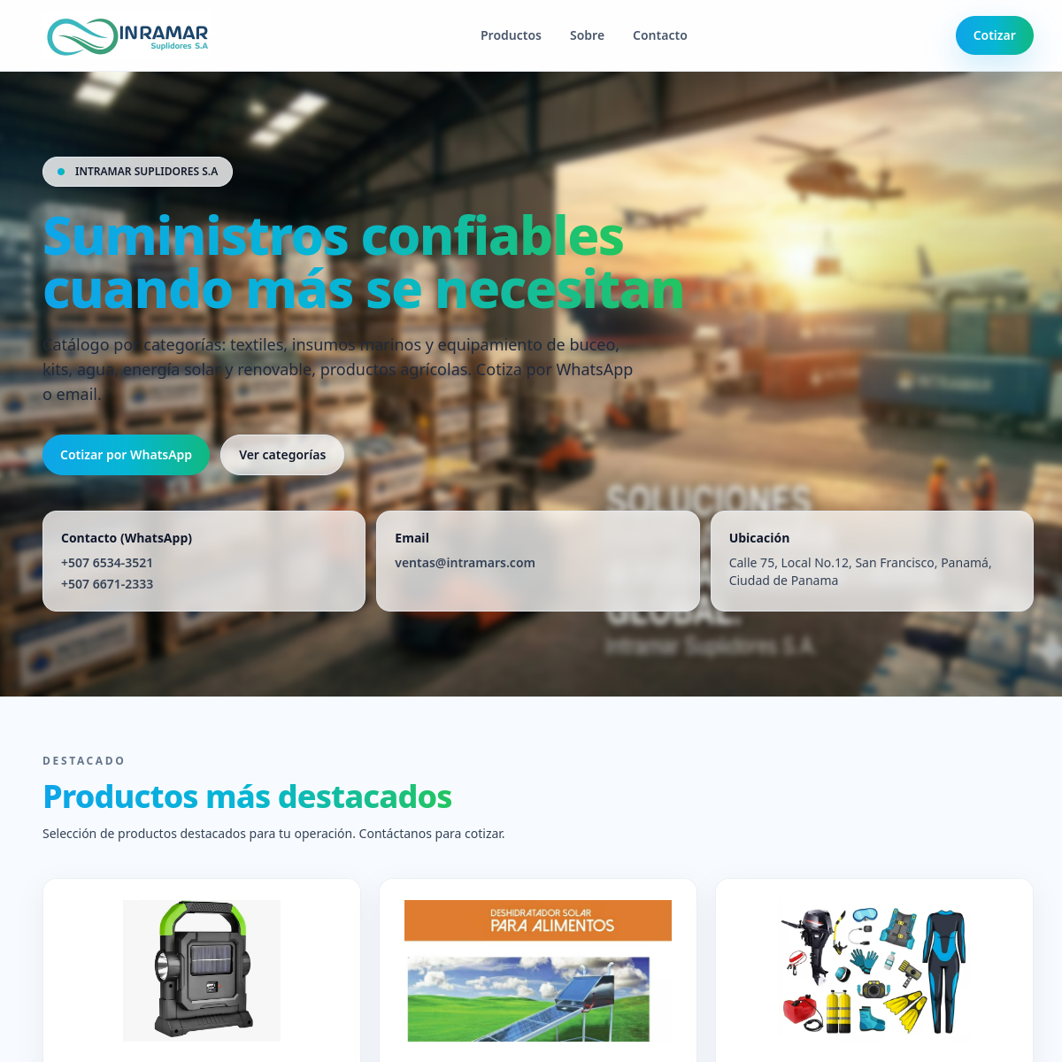 Vista previa del proyecto Intramar PTY