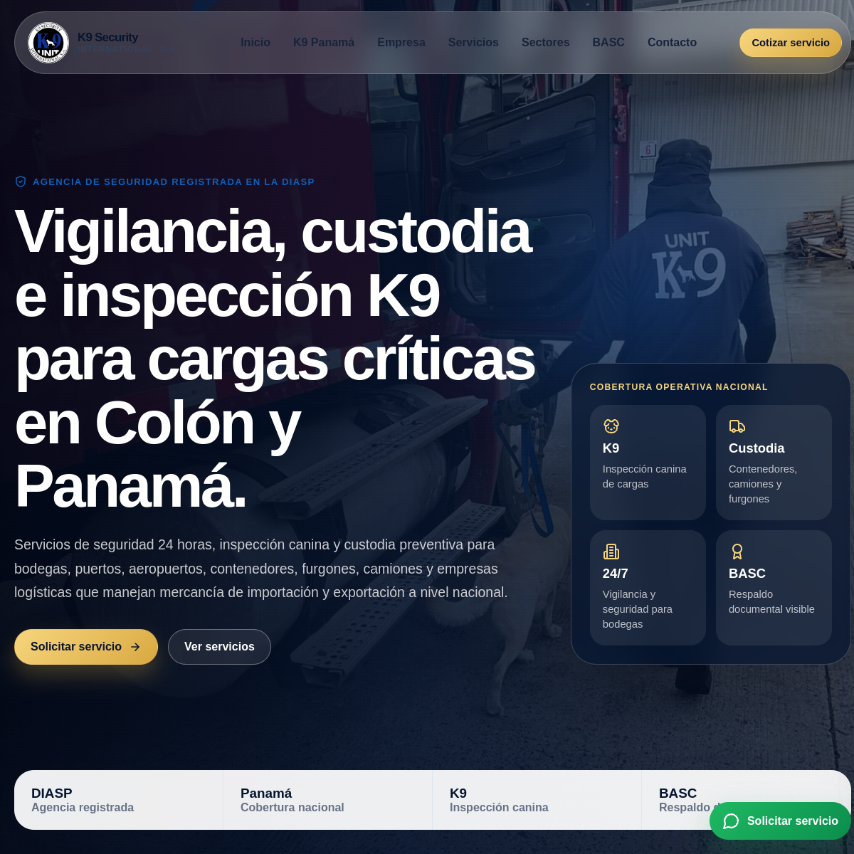 Vista previa del proyecto K9 Security International