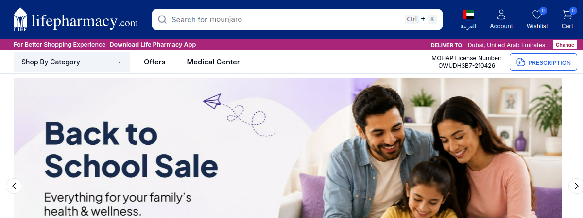 Life Pharmacy website preview