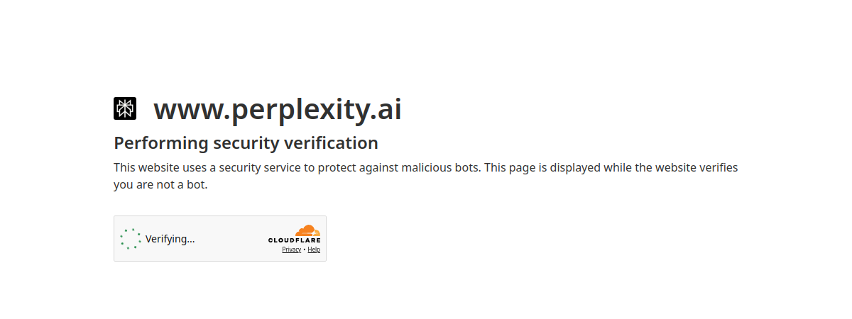 Perplexity website preview