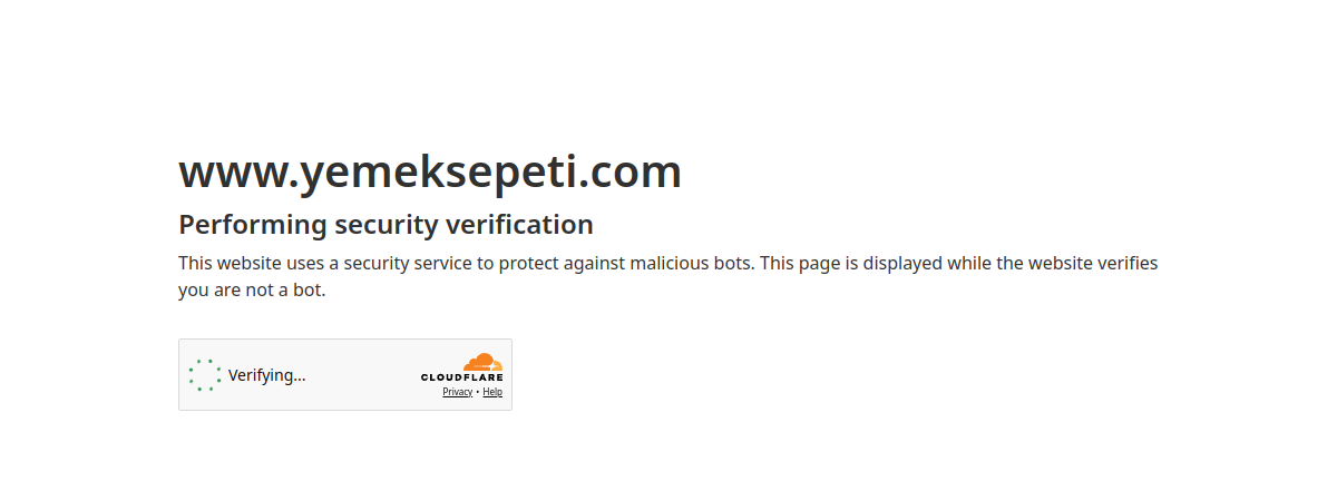 Yemeksepeti website preview